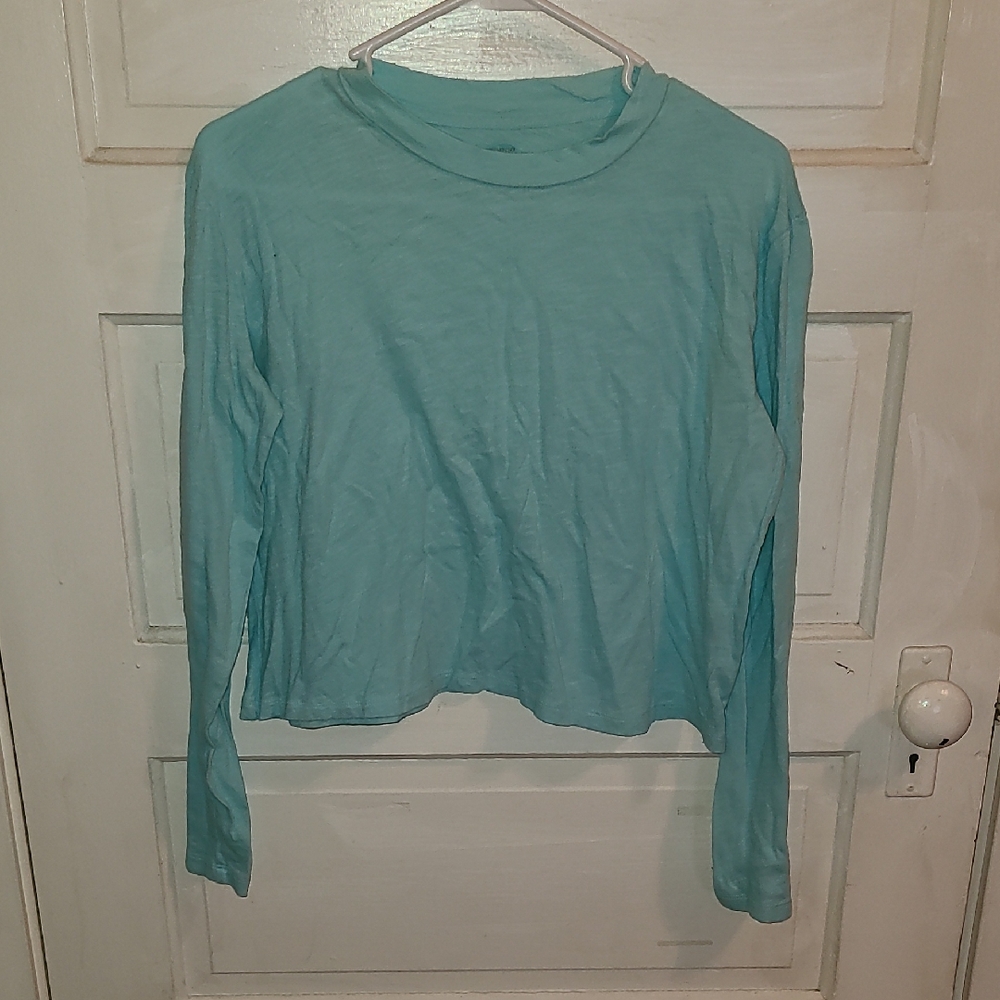 PINK Victoria's Secret Aqua Long Sleeve Tee